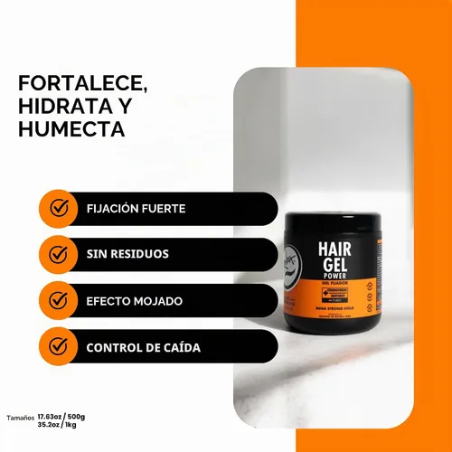 Vista 6 de Rolda Power Strong Hold Gel para el cabello para hombres – Fórmula de gel de peinado para un aspecto húmedo – Alto brillo, fortalecimiento y control