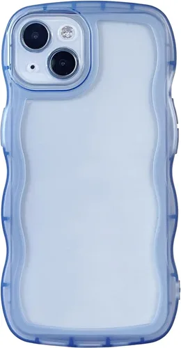 Vista 18 de Funda transparente compatible con iPhone 7 Plus/8 Plus, lindo marco ondulado de color sólido, transparente, de silicona suave, antiarañazos, a