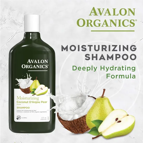 Vista 4 de Avalon Organics Champú de Coco y Pera Totalmente Natural, 11 Fl Oz