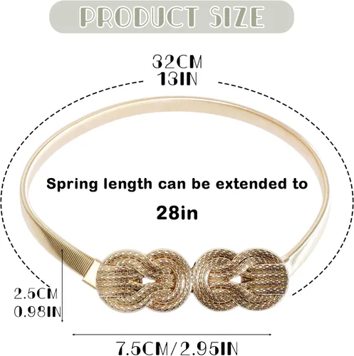 Vista 4 de 2Pcs Gold Curtain Tiebacks Shiny Metal Curtain Holdbacks with Exquisite Knot, Elegant Curtain Buckle for Living Room, Bedroom, Office Window