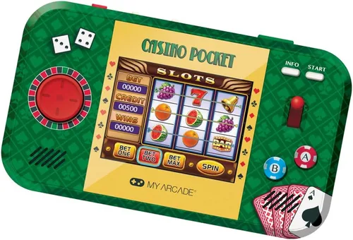 Vista 8 de My Arcade Casino Pixel: Videojuego de casino, Juegos de casino, Llavero portátil Arcade, Póker, Máquina tragamonedas