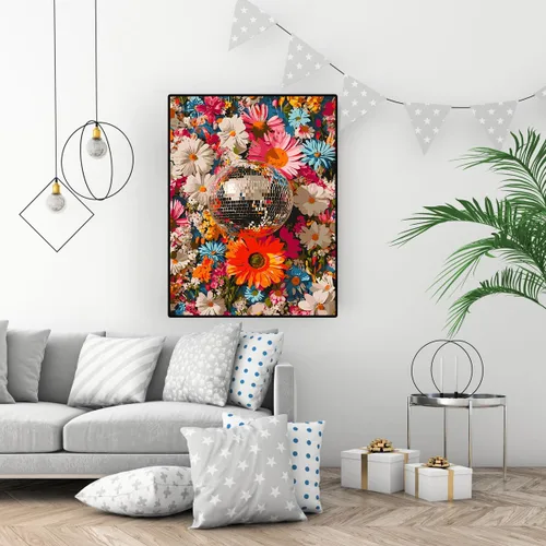Vista 2 de Pintura de bolas de flores por números para adultos, kit de pintura por números para adultos, paquete de pintura por números para principiantes