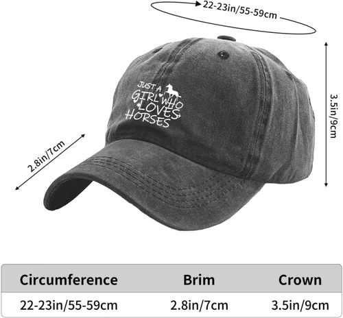 Vista 2 de Just Girl Who Loves Horse - Gorra de béisbol para mujer, ajustable, de moda, de algodón
