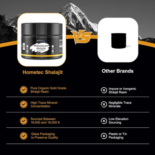 Vista 3 de Shilajit - Resina orgánica pura del Himalaya, resina Shilajit con ácido fúlvico y más de 85 minerales traza para energía, sistema inmunológico