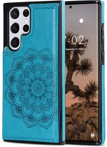 Vista 8 de Asuwish Funda compatible con Samsung Galaxy S22 Ultra 5G y protector de pantalla de vidrio templado, accesorios para celda, ranura para tarjetero