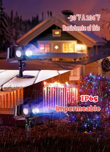 Vista 4 de Proyector de luces de Navidad para exteriores, 26 efectos HD (ondas oceánicas 3D + patrones), impermeables, con temporizador, luces de proyector
