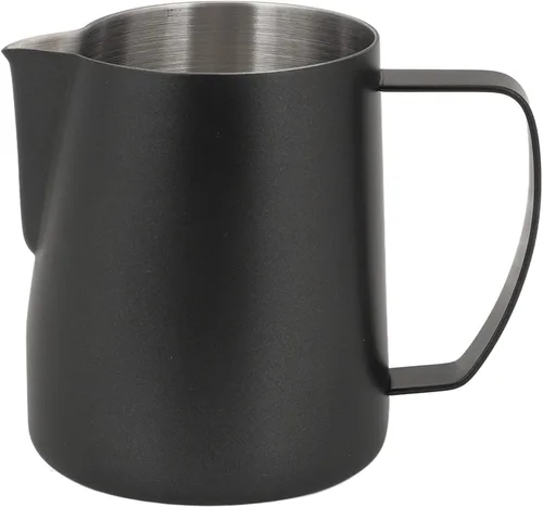Vista 12 de Jarra de espuma de leche, jarra de vapor de café expreso de leche de acero inoxidable de 24 onzas/23.7 fl oz, herramientas de expreso, arte con Beige
