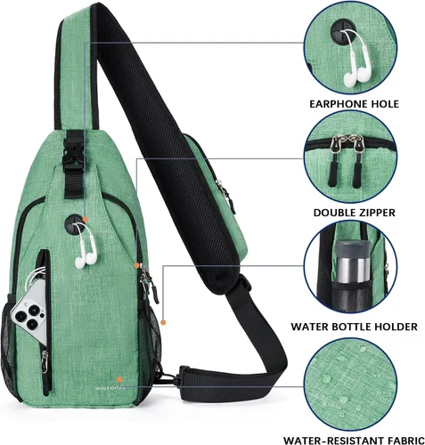 Vista 5 de BOSTANTEN Bolsa tipo bandolera, mochila cruzada con RFID, bolsa de hombro para hombres y mujeres, viajes, senderismo, casual