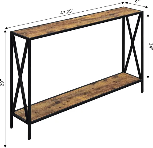 Vista 3 de Convenience Concepts Tucson - Mesa de consola, madera de granero/negro.