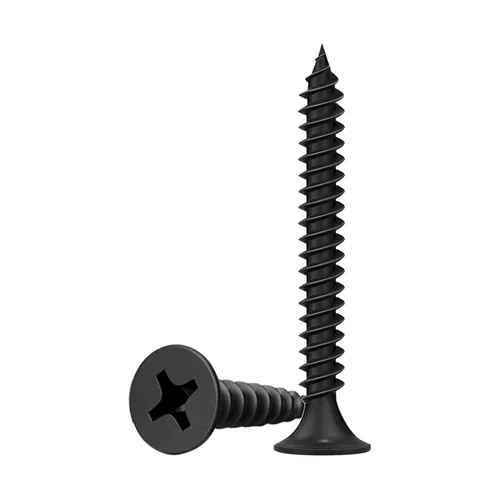 Vista 8 de Tornillos para madera negros #6 de 1-5/8 pulgadas, 100 unidades, tornillo autorroscante plano rápido Phillips, tornillos para paneles de yeso