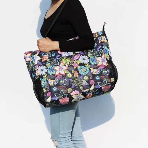 Vista 6 de Bolsa grande de playa resistente al agua, ligera de 20 pulgadas, bolsa grande para mujer, para gimnasio, playa, viajes, piscina, yoga, enfermeras