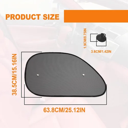Vista 2 de 2 piezas de accesorios de coche para ventana lateral, protección contra reflejos y rayos UV para tu hijo, con protección solar UV, reduce el daño