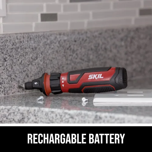 Vista 3 de SKIL - Destornillador inalámbrico recargable de 4 V con tecnología de sensor de circuito, incluye 45 piezas, cable de carga USB, funda de transporte