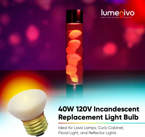 Vista 4 de lumenivo Bombilla de repuesto para reflector HC Lighting R14 de 40 W, 120 V/130 V, regulable, base de tornillo estándar E26, lámpara de lava