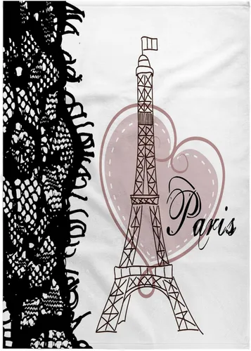 Vista 7 de 3dRose Paño de lavado 11x12 para rostro y cuerpo - Torre Eiffel de París con corazón y encaje negro PS Creations