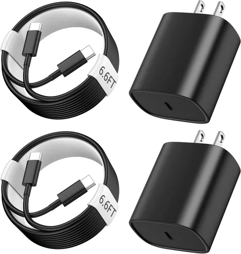 Vista 14 de Cargador para iPhone 17, 16, 15, carga rápida, cable de carga USB C de 10 pies de largo con bloque de carga rápida de teléfono tipo C de 20 W