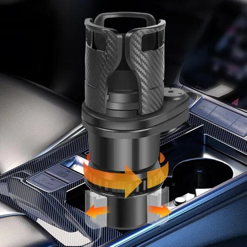Vista 5 de Expansor de portavasos para automóvil, extensor adaptador multifuncional 2 en 1 para portavasos de automóvil, con base ajustable, compatible