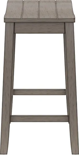 Vista 10 de Hillsdale Fiddler Taburete de altura de mostrador de madera sin respaldo con asiento estilo silla de montar, gris envejecido gris (Aged Gray)