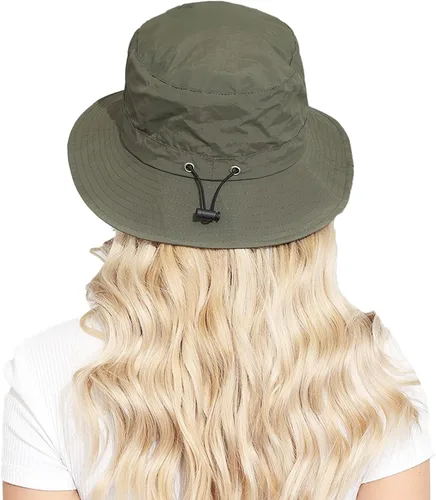 Vista 3 de Sombrero de pescador impermeable plegable para mujer, sombrero de sol con protección UV para hombre