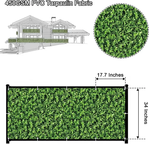 Vista 2 de Pantalla de privacidad para balcón de PVC de Naimorui, cubierta decorativa para balcón con cuerda de nylon - 34' x 180