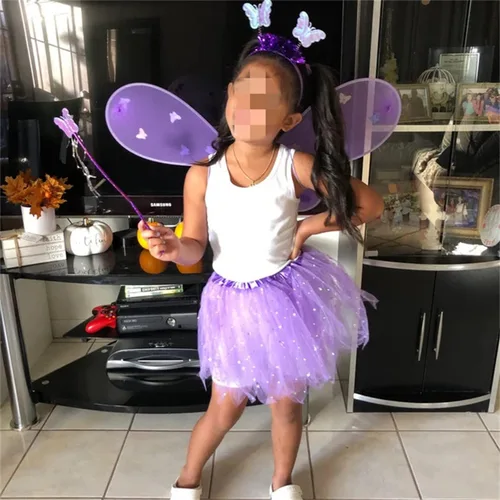 Vista 6 de PURFEEL Juego de 4 piezas con alas de ángel y alas de mariposa para niñas