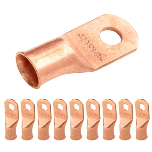 Vista 248 de SELTERM - 5 terminales de anillo resistentes para cable de batería, calibre 1/0 AWG, pernos de 1/2 pulgadas, terminales de calibre 0, ojales
