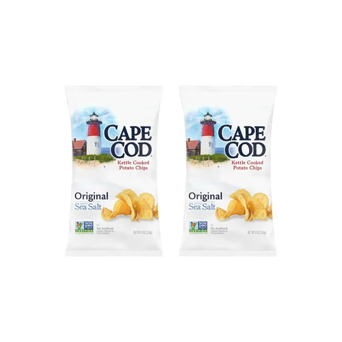 Vista 14 de Cape Cod Papas fritas, papas fritas cocidas en hervidor original, 8 onzas