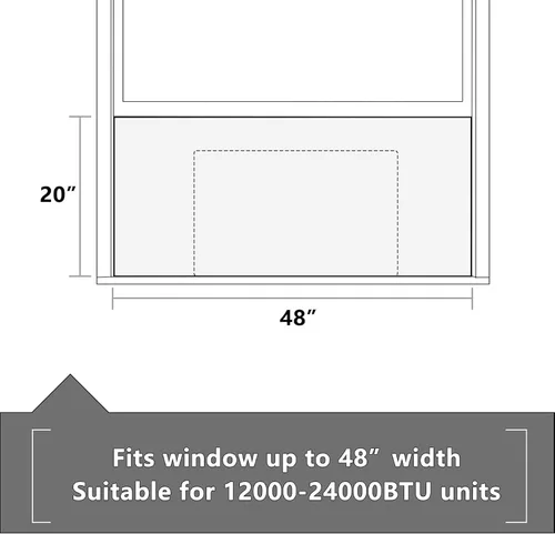 Vista 2 de BJADE'S Panel de espuma con aislamiento lateral de aire acondicionado para ventana, paneles envolventes completos, kit de sellado de ventana, calor