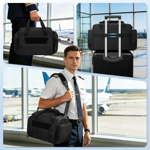 Vista 5 de Damero Bolsa de piloto, bolsa de vuelo para auriculares de aviación