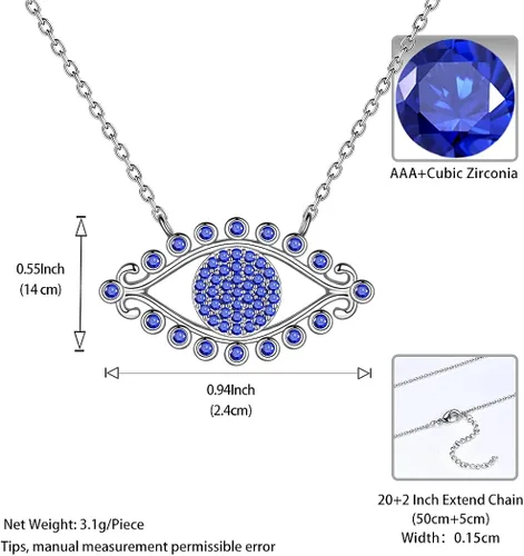 Vista 4 de Joyería con símbolo de protección contra el mal de ojo para mamá, abuela, collar de mal de ojo azul plateado, pulsera de mano con estrella de David