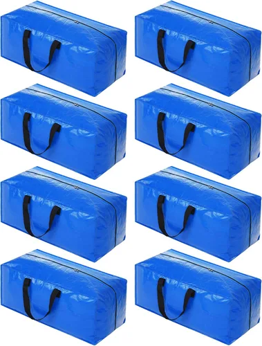 Vista 13 de Paquete de 2 bolsas de almacenamiento extra grandes resistentes – asas fuertes y correas de mochila – Bolsas de almacenamiento que ahorran espacio