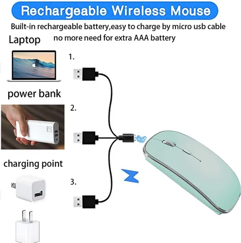 Vista 6 de Mouse inalámbrico para MacBook Pro, MacBook Air, MacBook Laptop, Mac, iMac, computadora de escritorio, Chromebook, Win7/8/10/11, PC, HP, Dell Azul