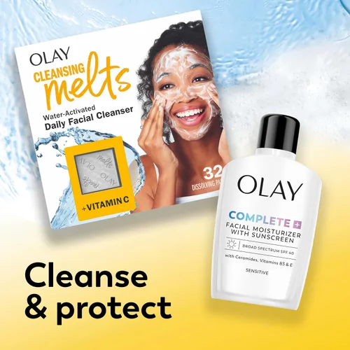 Vista 10 de Olay Complete+ Hidratante Facial con Protector Solar SPF 40, Para Piel Sensible, Protección Solar de Amplio Espectro, Sin Fragancia - Sin Residuo