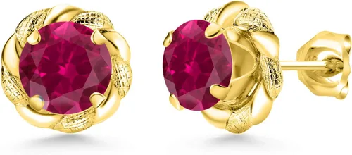 Vista 174 de Gem Stone King Aretes de plata de ley 925 de 0.236 in con piedra natal redonda para mujer