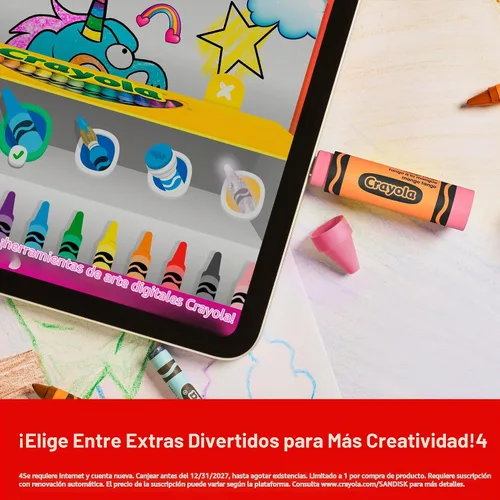 Vista 5 de SANDISK Unidad flash Crayola USB-C de 128 GB, Mango Tango, velocidades de lectura de hasta 300 MB/s, USB 3.2 Gen 1, USB tipo C, unidad