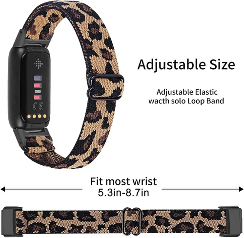 Vista 3 de Paquete de 3 bandas elásticas ajustables y correas de silicona de encaje compatibles con Fitbit Luxe, correas deportivas elásticas de nailon
