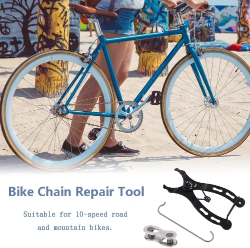 Vista 6 de Herramienta de cadena de bicicleta, kit de herramientas de reparación de cadena de bicicleta, juego de herramientas de alicates para bicicleta con 5
