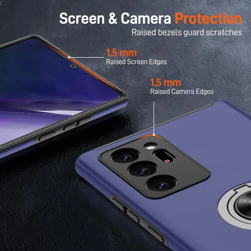 Vista 151 de Gritup - Funda para Galaxy A05S con protector de pantalla HD×2, funda protectora para teléfono a prueba de golpes con soporte magnético de anillo