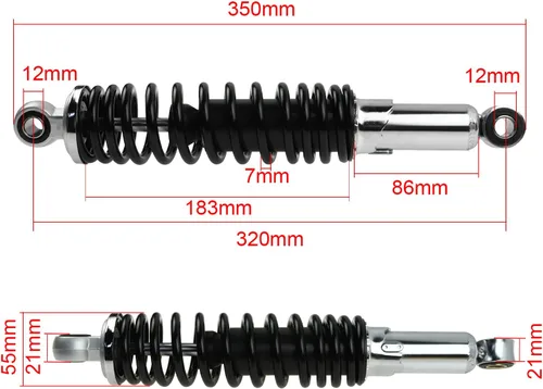 Vista 2 de FLYPIG Amortiguadores de 12.5 pulgadas 12.598 in 90cc 110cc 125cc 150cc Dirt bike ATV GS125 CB1000 CL100 CR100 CX500 MR175 MT125 SL100 TL125 KLX110