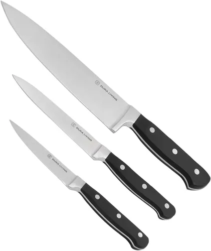 Vista 26 de DURA LIVING Juego de 2 cuchillos de cocina de alta calidad, cuchillo utilitario ultraafilado de 5 pulgadas y cuchillo de pelar de 3.5 pulgadas