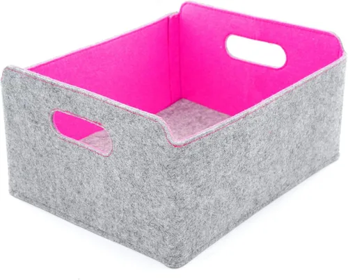 Vista 37 de Welaxy Cestas de almacenamiento plegables de fieltro, cubos de almacenamiento para estantes, caja de fieltro para niños, juguetes, revistas, libros