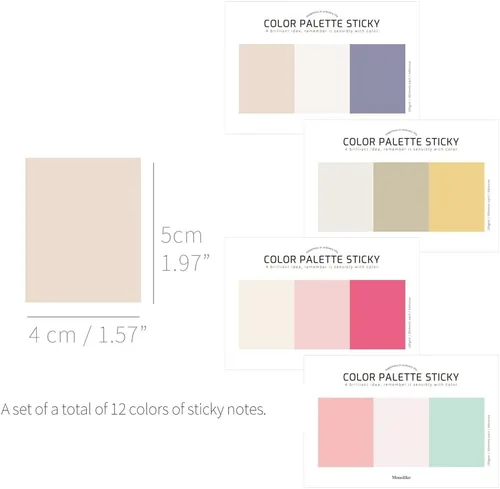 Vista 2 de Monolike Paleta de colores pegajosos sólidos 301 B Set 4p - Bloc de notas autoadhesivo 30 hojas