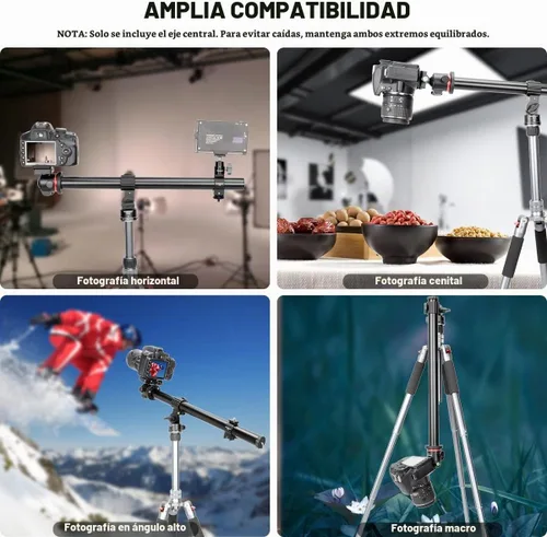 Vista 7 de Koolehaoda Brazo de extensión de trípode de 16.5" con columna central horizontal, extensión de boom de 28mm con base giratoria rotativa de 360°
