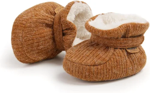 Vista 116 de Botines de forro polar para bebés, niños y niñas, pantuflas antideslizantes con agarre suave, zapatos de calcetín para recién nacidos, cuna