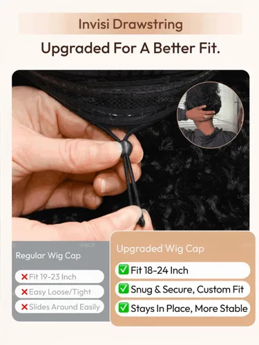 Vista 6 de UNICE Bye Bye Slip Peluca de Capas Emplumadas con Raya Lateral de Cabello Humano Sin Pegamento con Tiras de Silicona Seguras y Cordón Densidad 200%