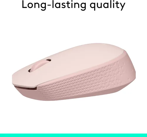 Vista 5 de Logitech Mouse inalámbrico M170 para PC, Mac, laptop, 2.4 GHz con mini receptor USB, seguimiento óptico, duración de la batería de 12 meses, Rosa