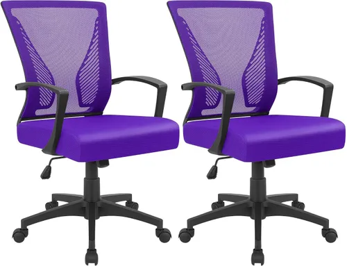 Vista 13 de Furmax Silla de oficina ergonómica de escritorio para computadora, silla de malla, respaldo medio, soporte lumbar giratorio con reposabrazos