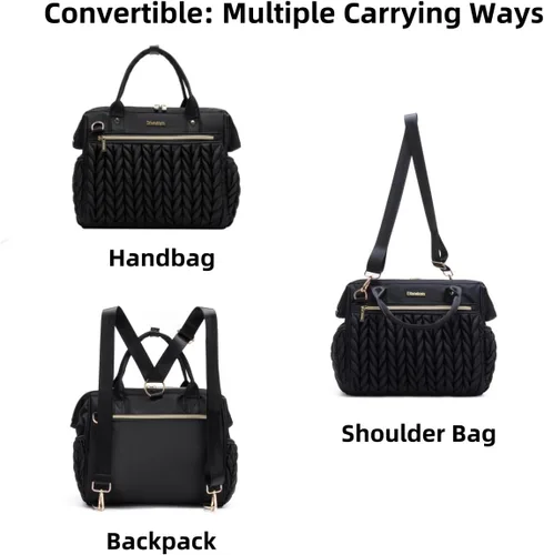 Vista 5 de Bolso Pequeño de Pañales, Bolso Mediano de Pañales Convertible para Mujer, Bolso de Pañales de Mano y Bandolera