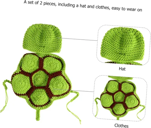 Vista 2 de HEASOME Conjunto de 1 conjunto de ropa de fotografía de tortuga Tejida recien nacido recién nacido ' trajes ropa infantil recién nacido Navidad