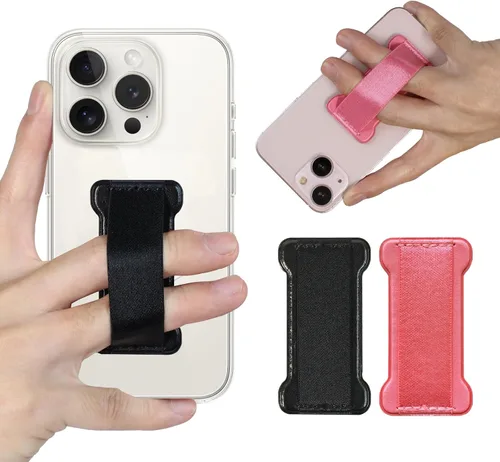 Vista 33 de Soporte de agarre para teléfono de mano, soporte universal para teléfono con correa para dedo, agarre para selfie compatible con la mayoría de 3